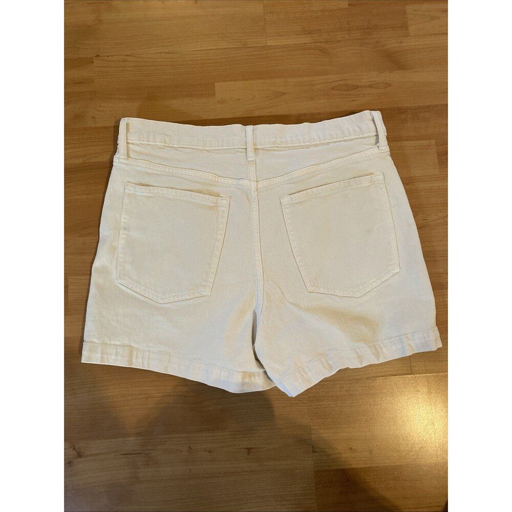 Banana Republic Size 31/12 Ecru Ivory Button Fly 4"‎ High Rise Shorts Women's - Picture 5 of 10
